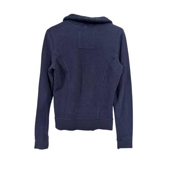 Hollister Button-Up Cardigan with Sweater Collar Navy Blue Women's Size Large - Picture 2 of 6